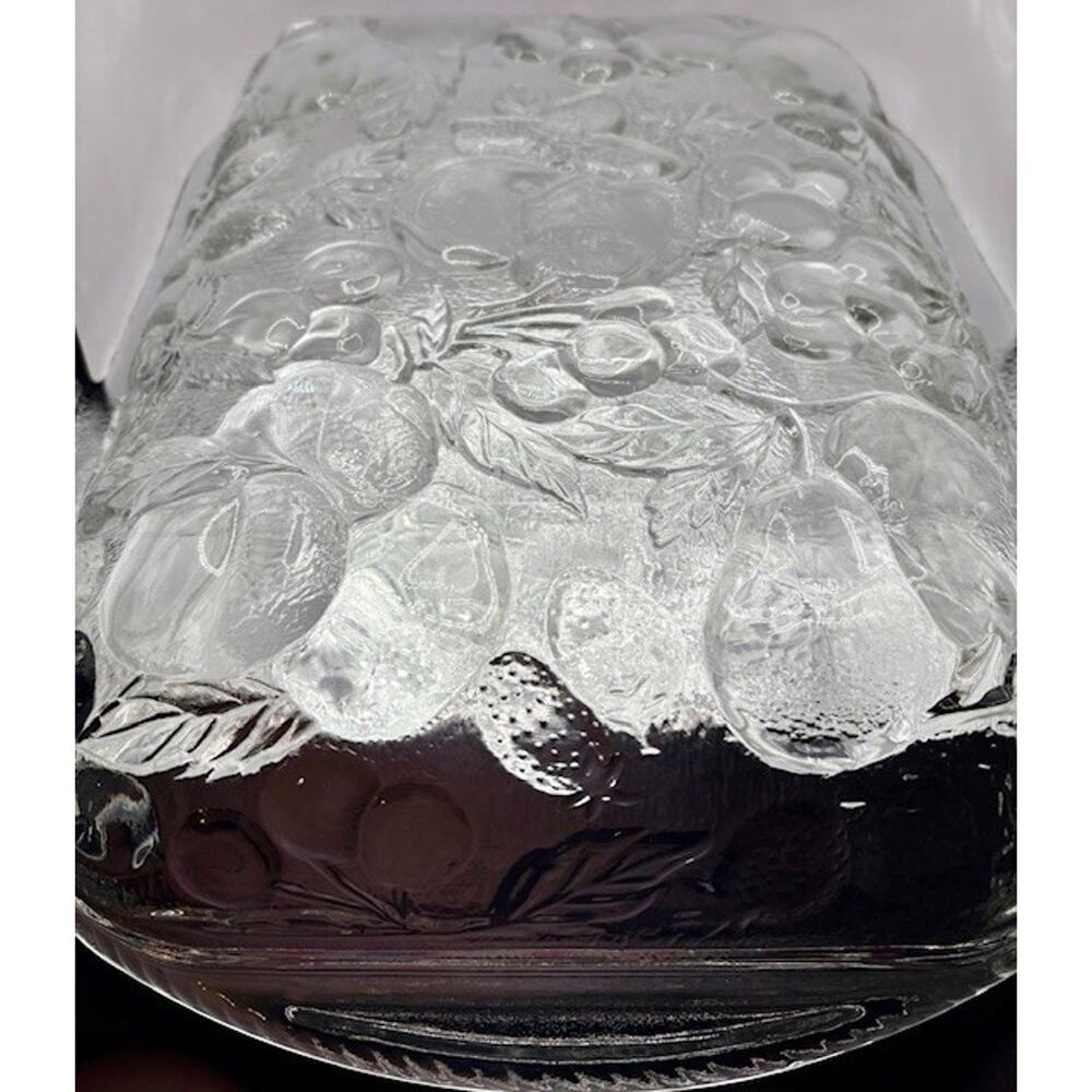 Vintage Libbey Orchard Fruit Clear Baking Dish 13"x9" - Picture 4 of 6